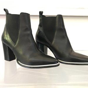 Office London Black Leather Bootie